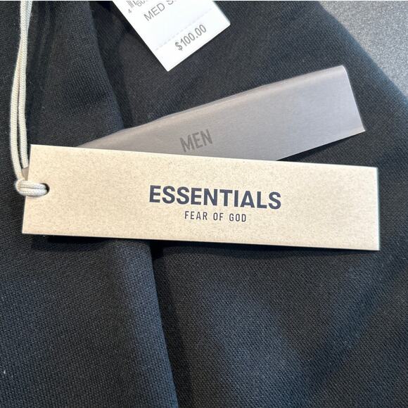 NWT Essentials Fear of God Hoodie Black on Black Logo Men’s Medium - Picture 8 of 9